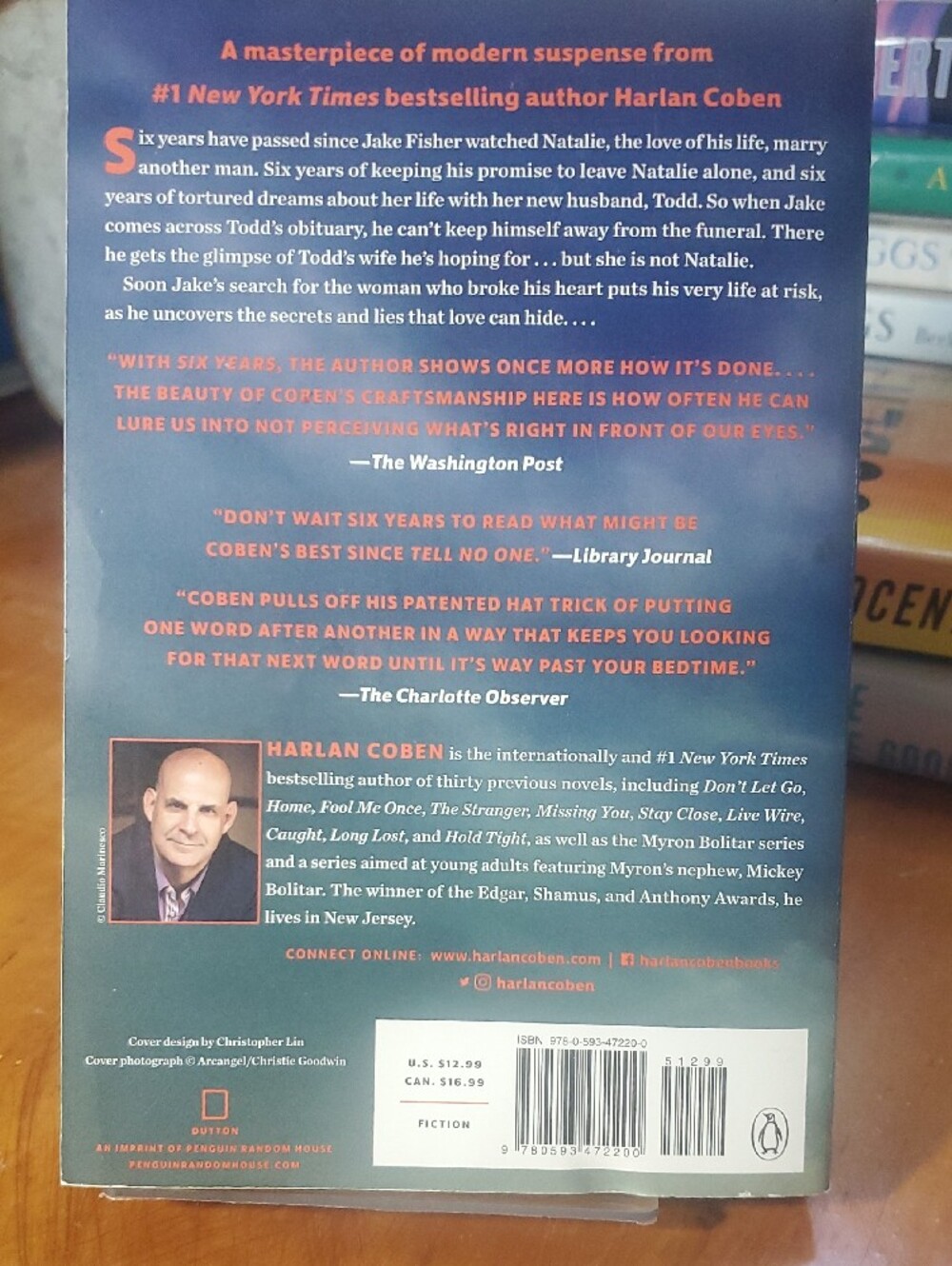 Harlan Coben "Six Years" Paperback - Orange & Blue Cover - Picture 2 of 2